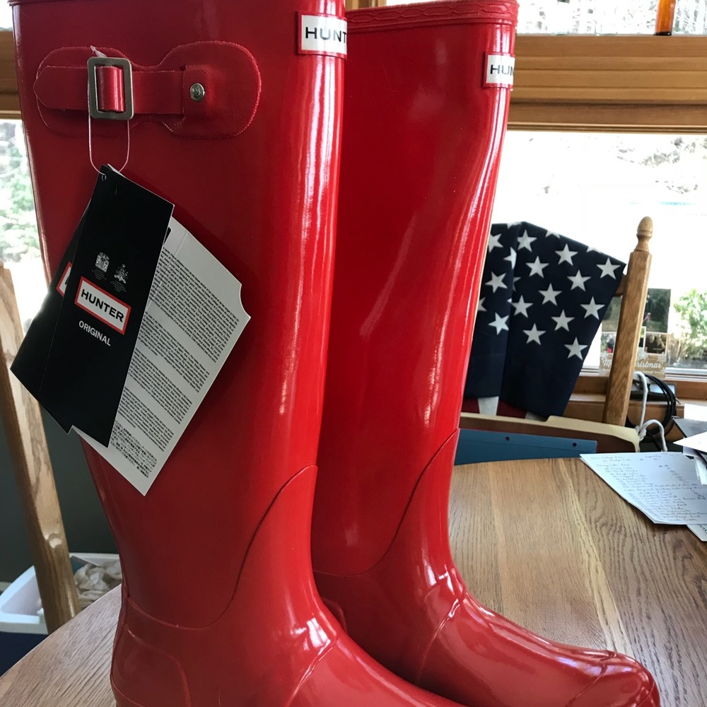 Red Hunter rain boots